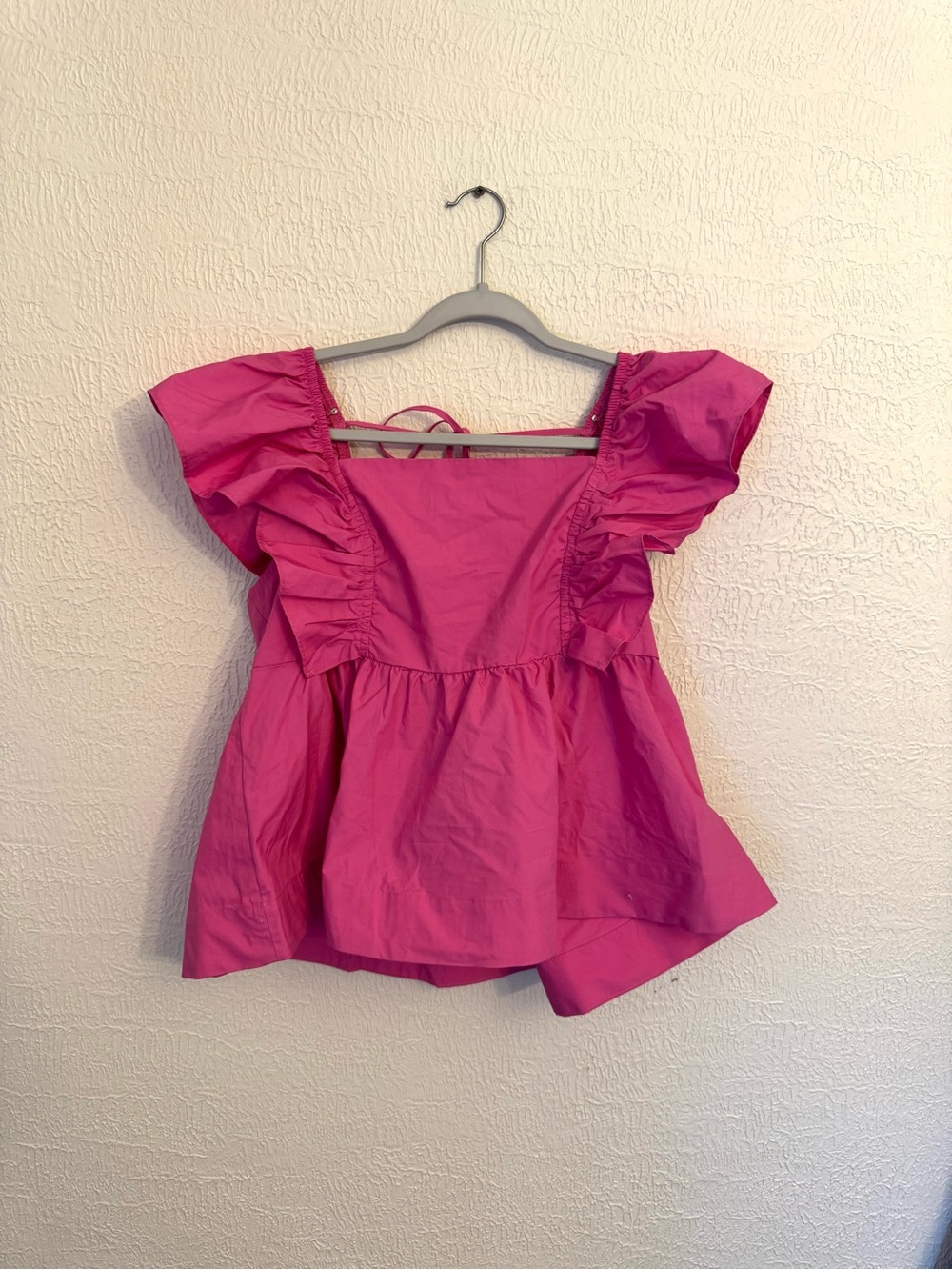 No Boundaries Hot Pink Ruffle Sleeve Blouse